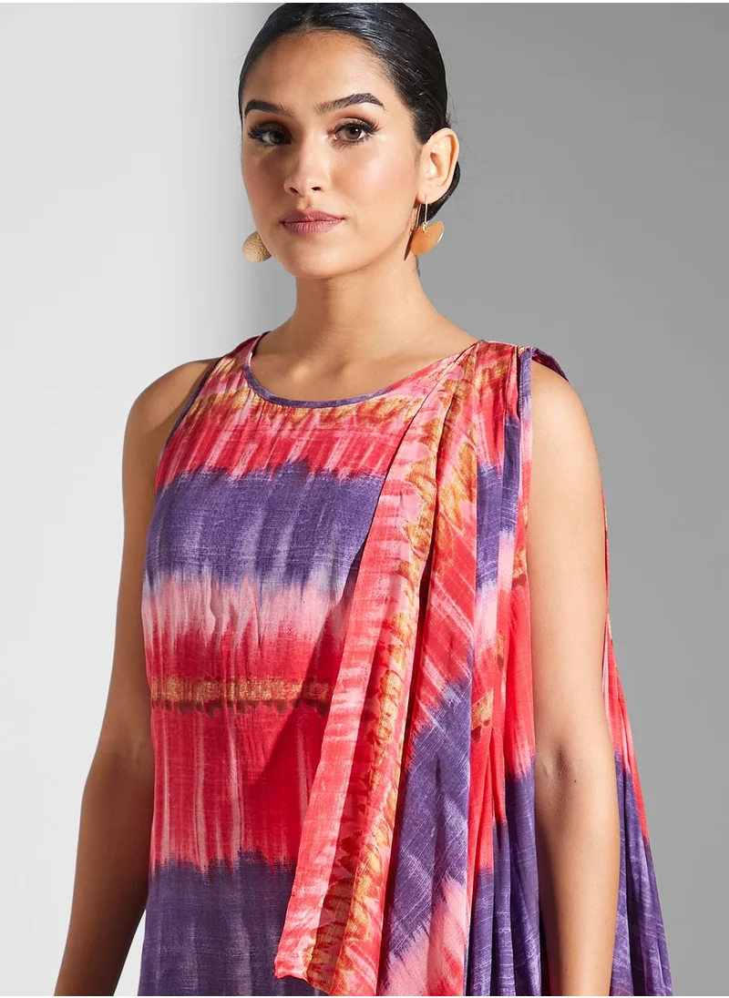 ريتو كومار Asymmetric Printed Dress