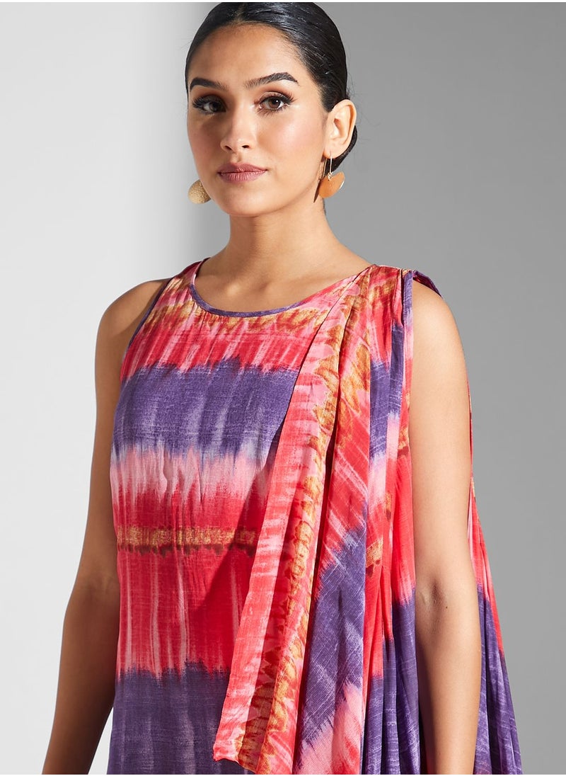 RITU KUMAR - Asymmetric Printed Dress - Image 1