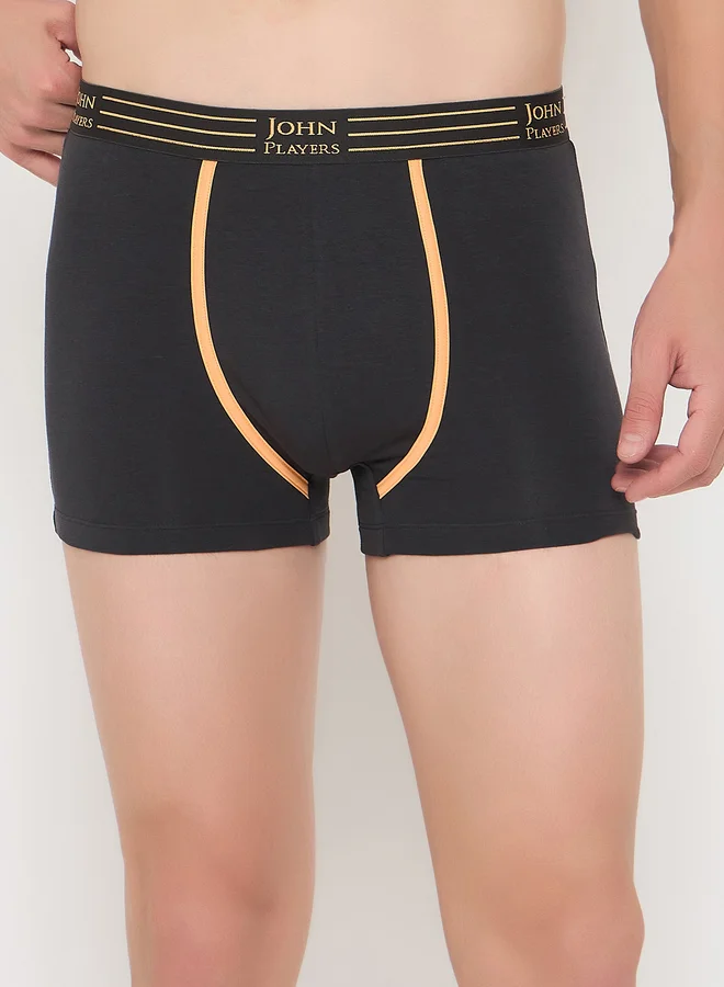 John Players John Player Pack of 2 - Solid Trunks with Striped Waistband