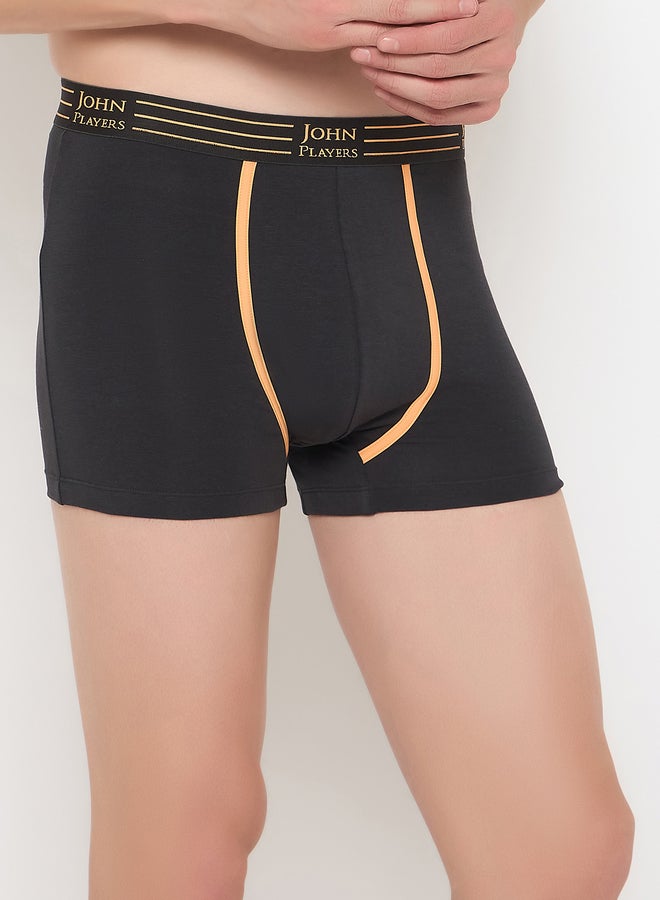 John Players John Player Pack of 2 - Solid Trunks with Striped Waistband - Image 4
