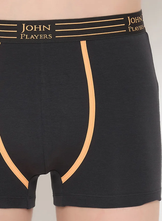 John Players John Player Pack of 2 - Solid Trunks with Striped Waistband