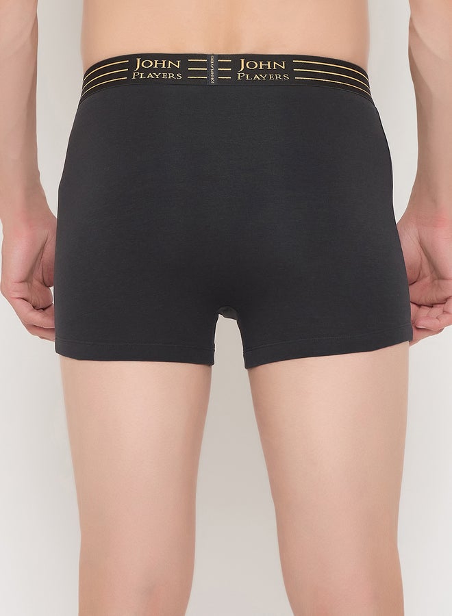 John Players John Player Pack of 2 - Solid Trunks with Striped Waistband - Image 5