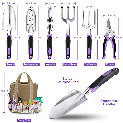 Tudoccy Garden Tools Set 83 Piece, Succulent Tools Set Included, Heavy Duty Aluminum Gardening Tools for Gardening, Non-Slip Ergonomic Handle, Durable Storage Tote Bag, Gifts for Men Women - Image 2