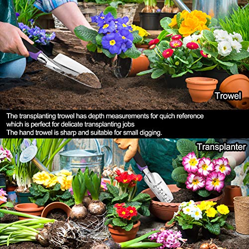 Tudoccy Garden Tools Set 83 Piece, Succulent Tools Set Included, Heavy Duty Aluminum Gardening Tools for Gardening, Non-Slip Ergonomic Handle, Durable Storage Tote Bag, Gifts for Men Women - Image 4