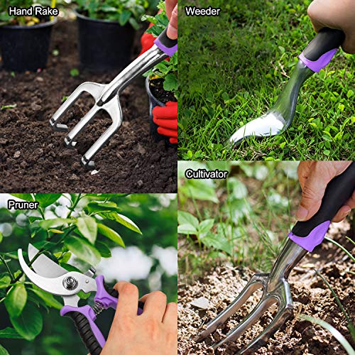 Tudoccy Garden Tools Set 83 Piece, Succulent Tools Set Included, Heavy Duty Aluminum Gardening Tools for Gardening, Non-Slip Ergonomic Handle, Durable Storage Tote Bag, Gifts for Men Women - Image 5