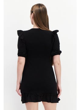 Miss Selfridge Women Petite Mini Dress, Black  - Image 3