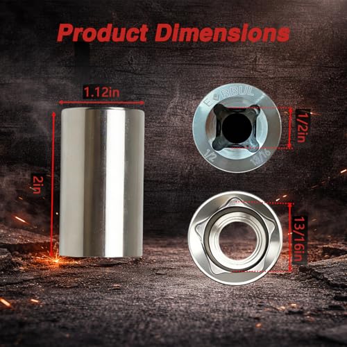 EVRBUL 13/16" Penta Socket 1/2" Drive, 5-Point Utility Tool for Fire Hydrant & Water Meter Valve, Rounded Design, 304 Stainless Steel - Image 5