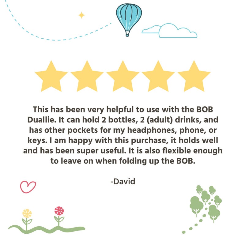 J.L. Childress DoubleCOOL Double Stroller Organizer - Stroller Accessory with Cooler and Storage - Includes Cup Holder, Cell Phone Pocket and Zippered Compartments - Black - Image 5