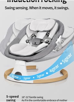 CoddleBaby Baby Swing for Infants – Electric Portable Swing with Music, 5 Speeds, Remote Control & Timer, 5-Point Harness, Washable Seat, Newborn Soothing Rocker for Indoor & Outdoor Use  - Image 2