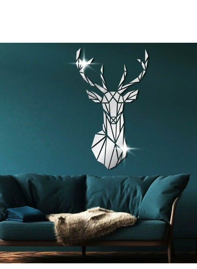 DIY Bands Wall Stickers 3D Deer Head Mirror Wall Sticker XL 