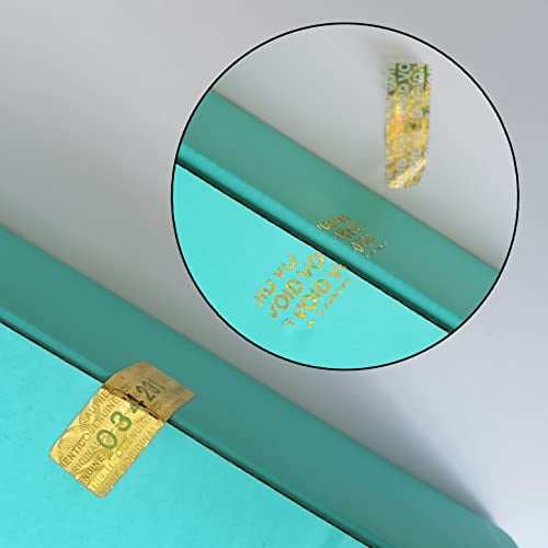 TLK&FBB 1200 pcs Tamper Proof Hologram Stickers High Security Tamper Evident Seal Warranty Void Original Genuine Authentic Holographic Labels/Stickers w/Unique Sequential Serial Numbering(Glod) - Image 2