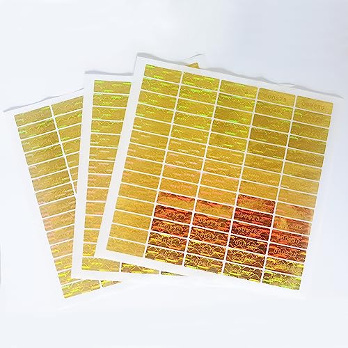 TLK&FBB 1200 pcs Tamper Proof Hologram Stickers High Security Tamper Evident Seal Warranty Void Original Genuine Authentic Holographic Labels/Stickers w/Unique Sequential Serial Numbering(Glod) - Image 4