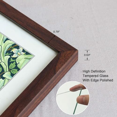 DEKWINN,8x10 Picture Frame with Real Glass for Pictures 5x7 with Mat or 8x10 Without Mat, Wall Gallery or Tabletop display Photo Frames,1 Pack,Brown - Image 4