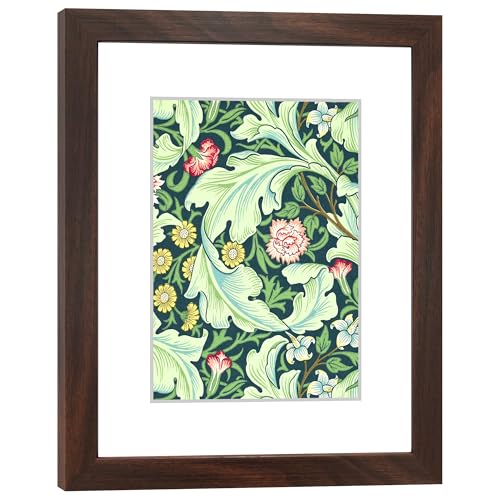 DEKWINN,8x10 Picture Frame with Real Glass for Pictures 5x7 with Mat or 8x10 Without Mat, Wall Gallery or Tabletop display Photo Frames,1 Pack,Brown - Image 1