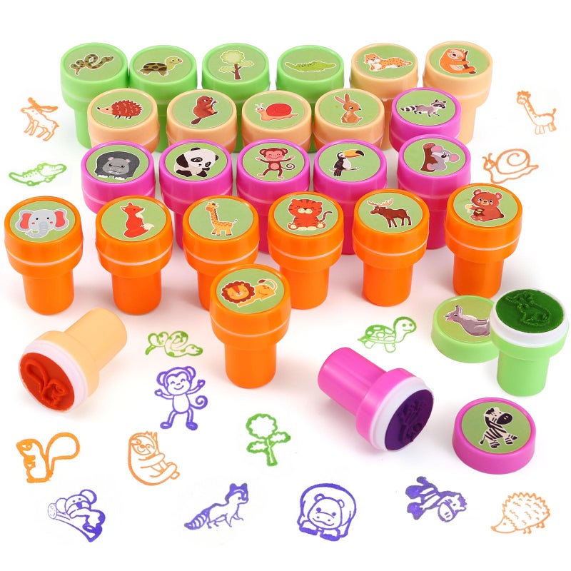 Kesote 26 Animal Stamps for Kids SelfInking Stamp Set Childrens Craft Supplies Party Favors for Kids - Image 3