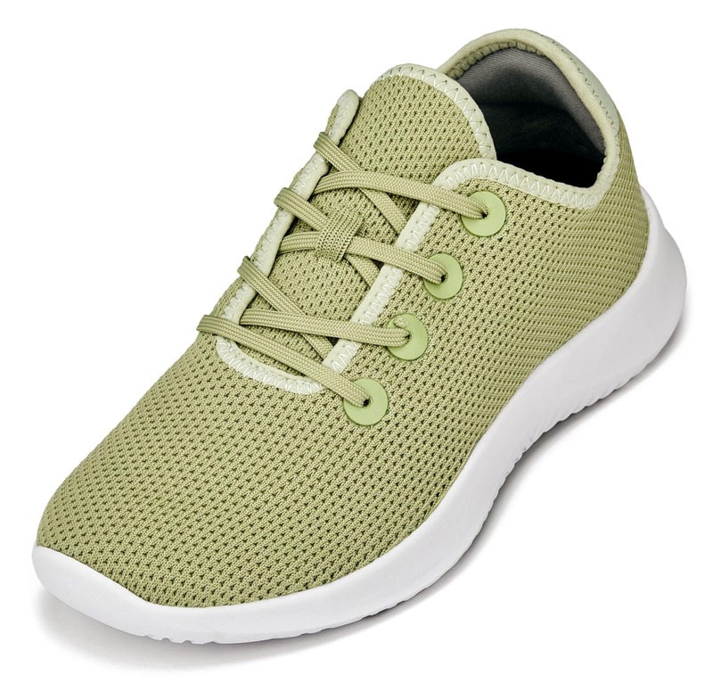 CALTO CALTO Mens Invisible Height Increasing Elevator Shoes Pale Lime Ultra Lightweight Knitted Sporty Sneakers 24 Inches Taller Q405 Size 10 DM US