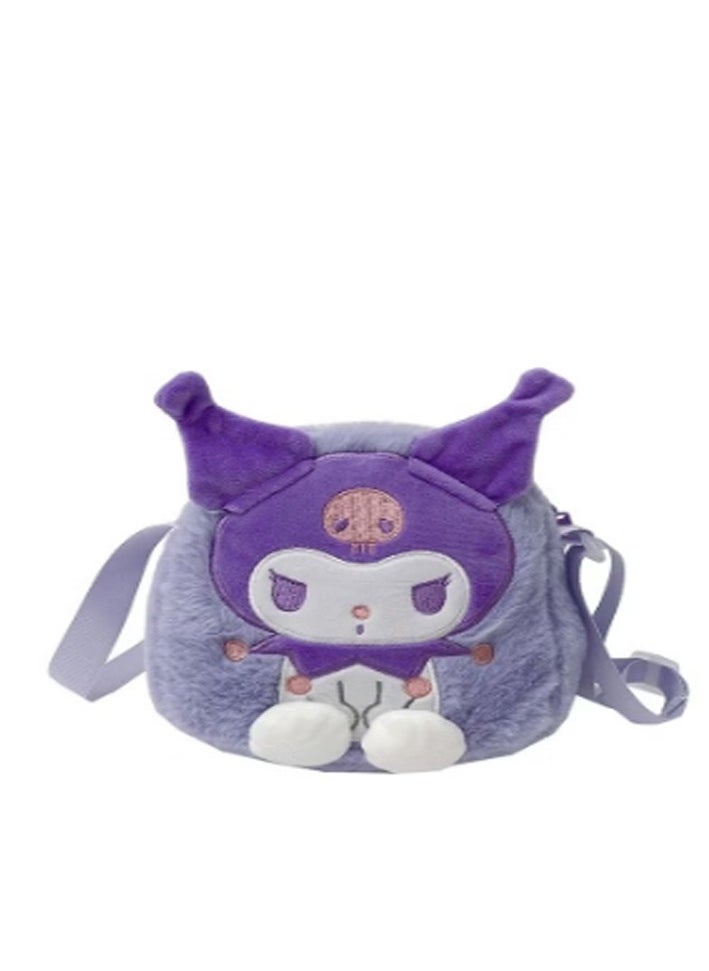 Sanrio Kuromi Plush Backpack, Mini Cartoon Double Strap Shoulder Bag, Soft Fluffy Casual Backpack for child  - Image 4