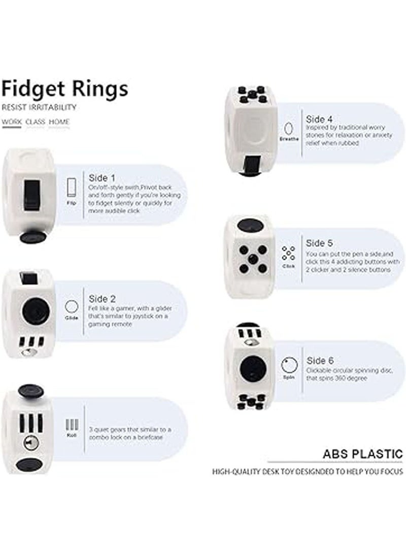 Fidget Toy Sensory Cube Toy - Cube Toy with Click Ball - Decompression Ring Fidget Finger Toy for ADD ADHD Stress Relief for Adults