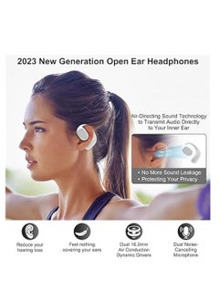 KASTWAVE Open Ear Headphones, VG332 2023 Version, with Dual 16.2mm Dynamic Drivers Deep Bass, Air Conduction Headphones Bluetooth 5.3 Touch Control Wireless Earbuds, Up to 16 Hours Playtime  - Image 2