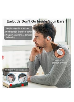 KASTWAVE Open Ear Headphones, VG332 2023 Version, with Dual 16.2mm Dynamic Drivers Deep Bass, Air Conduction Headphones Bluetooth 5.3 Touch Control Wireless Earbuds, Up to 16 Hours Playtime  - Image 4