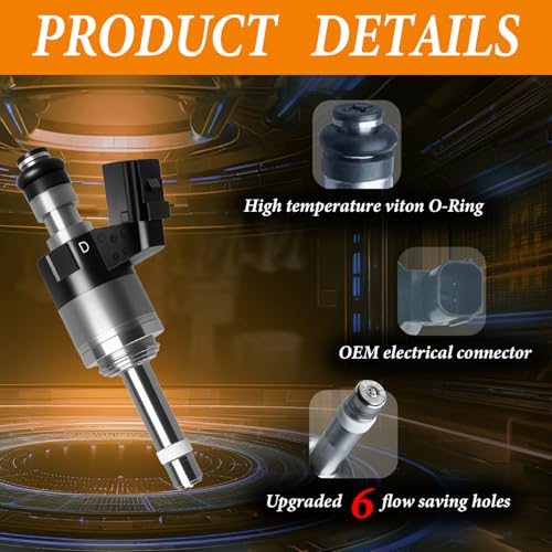 XLNTAPS Upgraded 6 Holes Fuel Injectors Fit for L4 1.5L Trubo Honda: Accord 2018-2021, Civic Si 2017-2020, CR-V 2017-2021, OEM # 160105PA305 (4 Pcs) - Image 3