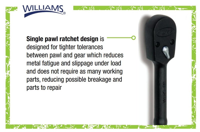 Williams BB-52EHA 3/8-Inch Drive Enclosed Head Ratchet,Black Industrial Finish - Image 3