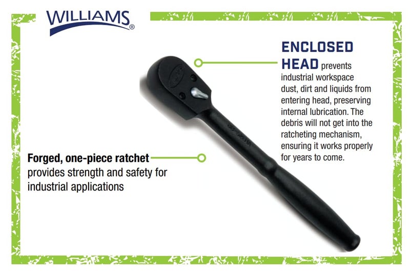 Williams BB-52EHA 3/8-Inch Drive Enclosed Head Ratchet,Black Industrial Finish - Image 4
