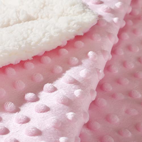 CREVENT Cozy Soft and Warm Sherpa Baby Blanket for Infant Toddler's Crib Cot Stroller Gift for Baby Girls All Season Use(30"X40" Pink Dot) - Image 4