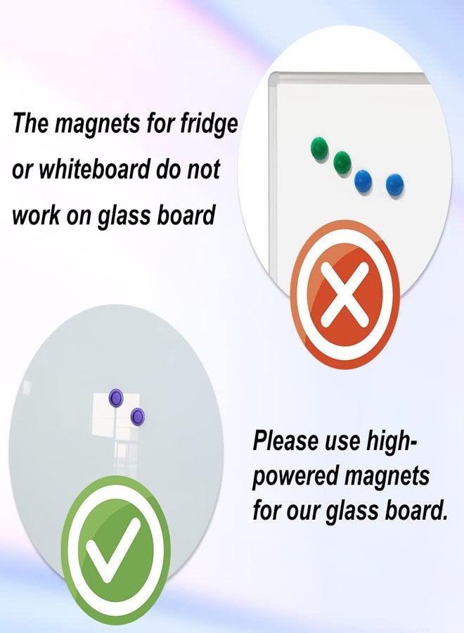 DEVELOP Magnetic Glass Whiteboard, 24 x 18 Inches (60 x 45 cm), Small Tempered Glass Dry Erase Board for Wall, Frameless Whiteboards with Marker Tray, 4 Markers, 2 Magnets, 1 Eraser - Image 3