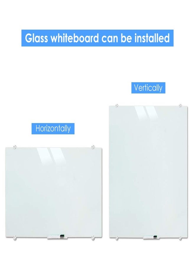 DEVELOP Magnetic Glass Whiteboard, 24 x 18 Inches (60 x 45 cm), Small Tempered Glass Dry Erase Board for Wall, Frameless Whiteboards with Marker Tray, 4 Markers, 2 Magnets, 1 Eraser - Image 5