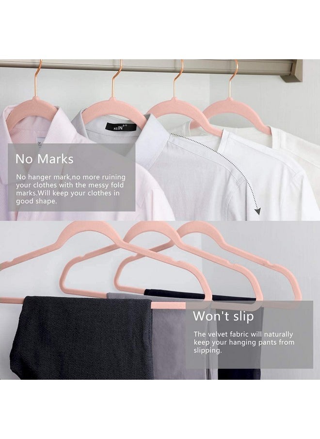 STAR WORK STAR WORK - Velvet Hangers Non-Slip Velvet Hangers Premium Suit Hangers Ultra Thin Space Saving 360 Degree Swivel Hook Clothes Hangers Velvet for Suits,Coats,Jackets,Pants,Dress (Peach, Pack of 20)  - Image 5
