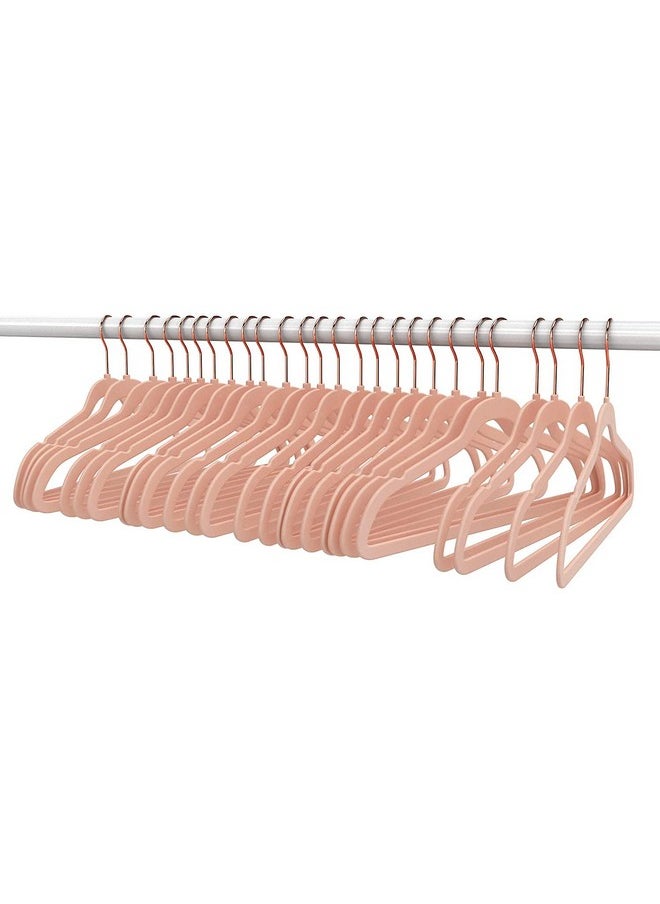 STAR WORK STAR WORK - Velvet Hangers Non-Slip Velvet Hangers Premium Suit Hangers Ultra Thin Space Saving 360 Degree Swivel Hook Clothes Hangers Velvet for Suits,Coats,Jackets,Pants,Dress (Peach, Pack of 20)  - Image 2