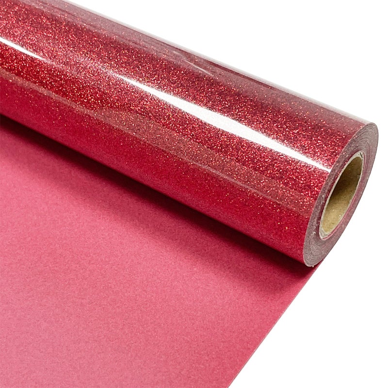 MerryMade Red Glitter Heat Transfer Vinyl 12 x 8 ft HTV for Shirts Glitter HTV for All Cutter Machine Easy to Cut Weed for Heat Vinyl Design Red - Image 3