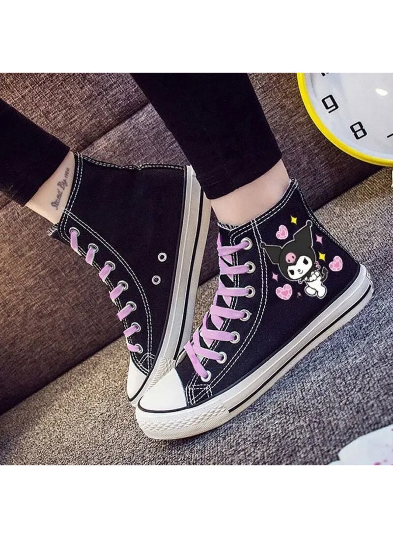 Kuromi Printed Pink Lace Black Canvas Shoes - pzsku/ZFC8B2D1349CFD29E5FF3Z/45/_/1730556818/1eee6e2a-708f-41e6-9618-3ec60b480a3e