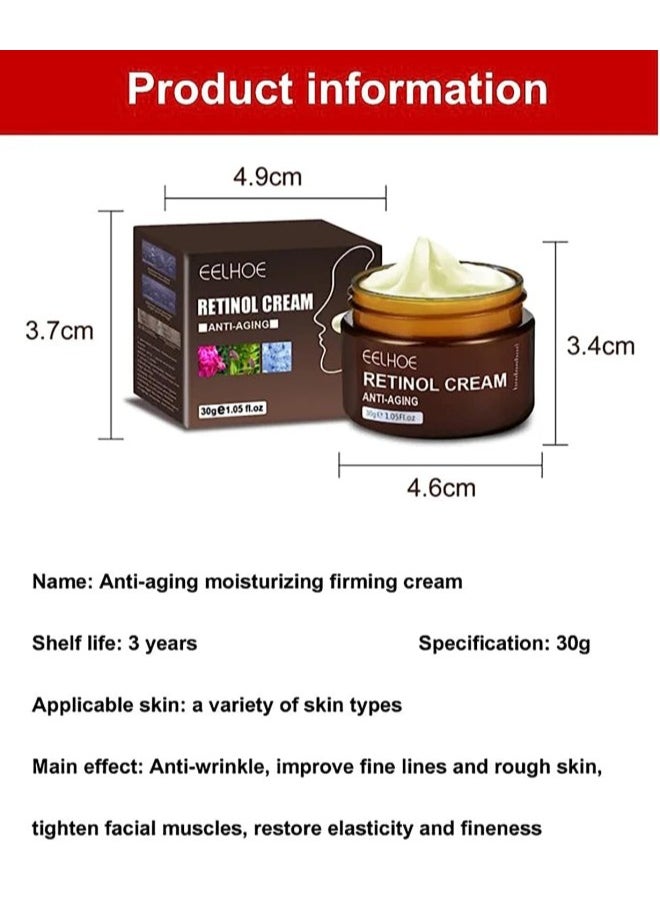 Generic - Retinol Anti Aging Wrinkle Removal Skin Firming Cream, EELHOE Retinol Cream Anti-Aging with Hyaluronic Acid and Vitamin (3PCS) - Image 1