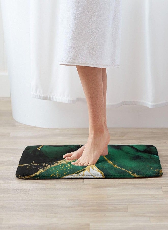 Lcokin Emerald Green and Gold Marble Bathroom Rugs Bath Mat Floor Non-Slip Floor Carpet Absorbent Door Mat Home Decor for Kitchen Bedroom Indoor Outdoor 20"x31.5"in - Image 5