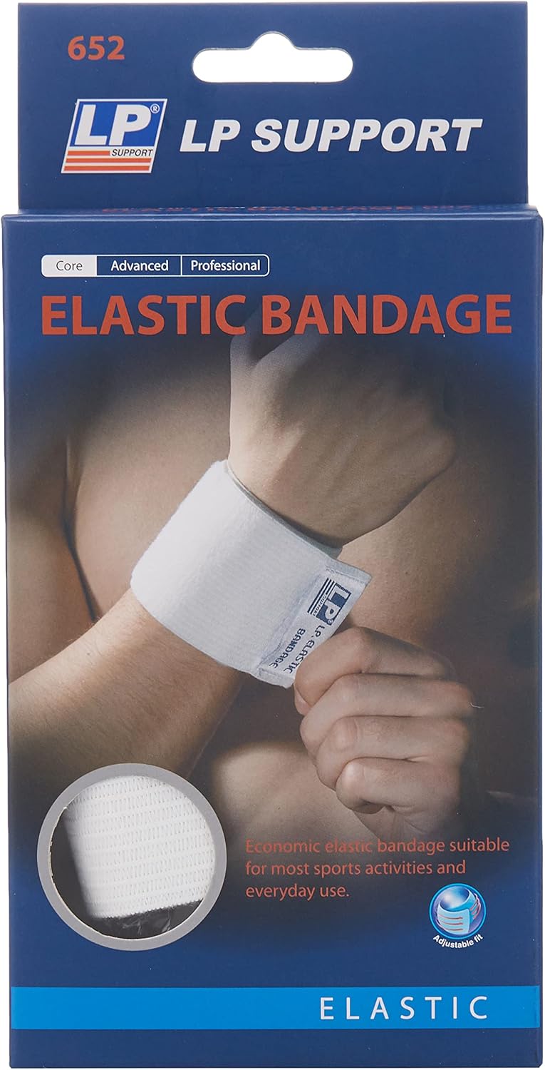 LP Support 652 Elastic Bandage for Wrist, One Size, White - Image 1