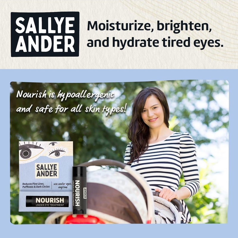 SALLYEANDER Nourish Under Eye Treatment - Soothing Stick for Dark Circles and Puffiness - Hydrating Shea, Cupuacu and Cocoa Butter - Gently Restore Tender Under Eye Skin - Handmade, Organic Balm - Image 3