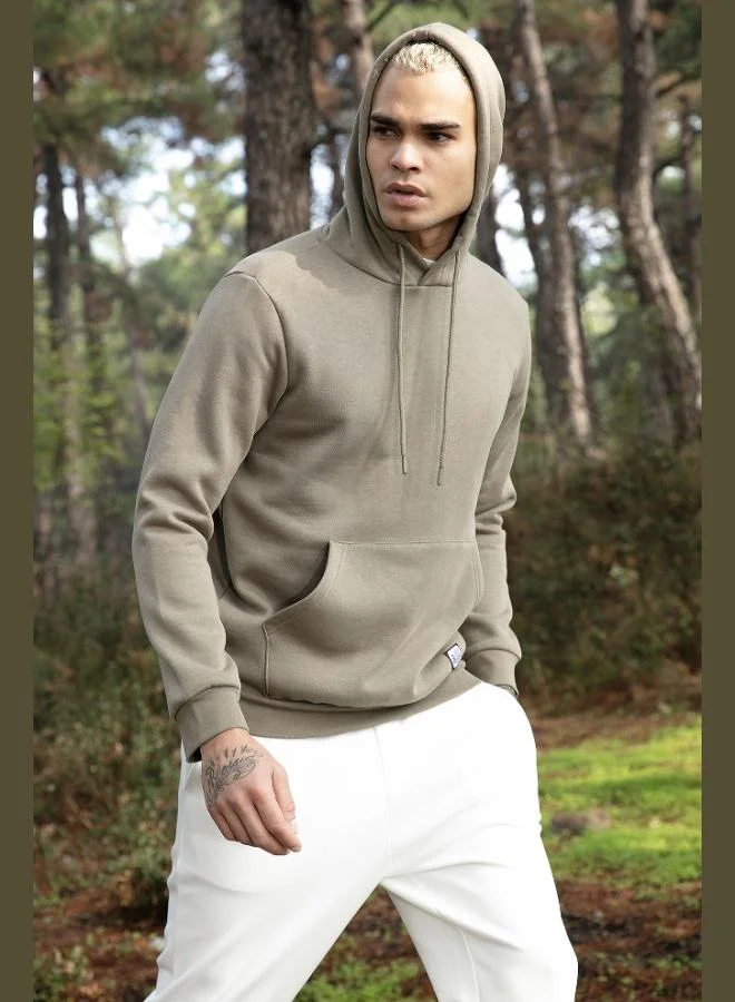 بوراتي Buratti Regular Fit Hooded Sweatshirt with Kangaroo Pocket, Soft Fleece Lining, Men's Sweatshirt 5905281