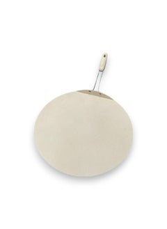 drobina Turkish granite tray with a long handle 35 cm cream  - Image 2