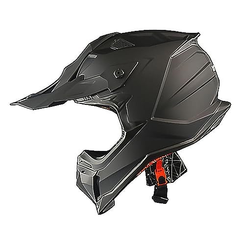 1Storm Adult Motocross Helmet ATV Dirt Bike BMX MX Downhill Mountain Helmet Track Style JH601; Matt Black - Image 1