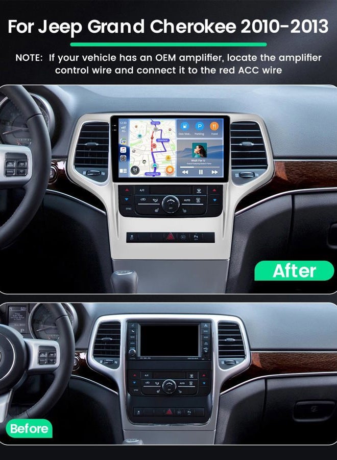 Roinvou 2+32G Android Car Stereo for Jeep Grand Cherokee 2010-2013, 9" Touchscreen in-Dash GPS Navigation with Wireless CarPlay Android Auto Mirror Link WiFi Bluetooth FM RDS Radio Backup Camera - Image 2