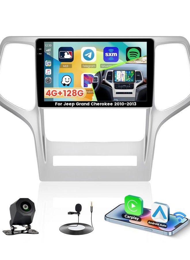 Roinvou 2+32G Android Car Stereo for Jeep Grand Cherokee 2010-2013, 9" Touchscreen in-Dash GPS Navigation with Wireless CarPlay Android Auto Mirror Link WiFi Bluetooth FM RDS Radio Backup Camera - Image 1