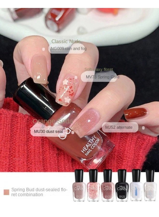 Miss Candy Pack Set】non-toxic Nail Polish, No Uv Light Needed, Long-lasting Peelable Nail Varnish Kit, Whitening Effect Manicure Set, Beginner-friendly Gift - Image 2