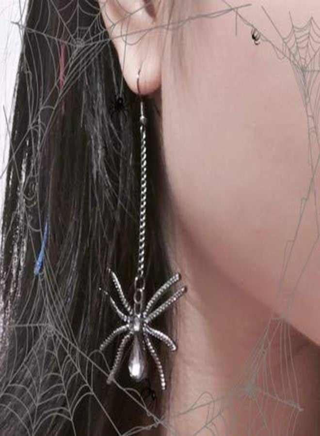 Sisadodo Halloween Costumes Decorations Spider Earrings, Halloween Earrings Long Dangle Scary Spiderweb Earrings Jewelry Halloween Party Supplies Favors Gifts for Women Girls - Image 5