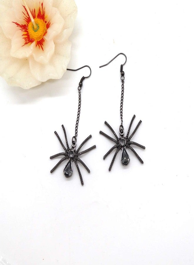 Sisadodo Halloween Costumes Decorations Spider Earrings, Halloween Earrings Long Dangle Scary Spiderweb Earrings Jewelry Halloween Party Supplies Favors Gifts for Women Girls - Image 3