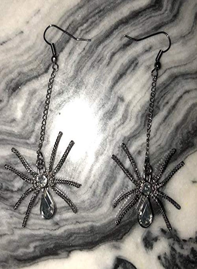 Sisadodo Halloween Costumes Decorations Spider Earrings, Halloween Earrings Long Dangle Scary Spiderweb Earrings Jewelry Halloween Party Supplies Favors Gifts for Women Girls - Image 2