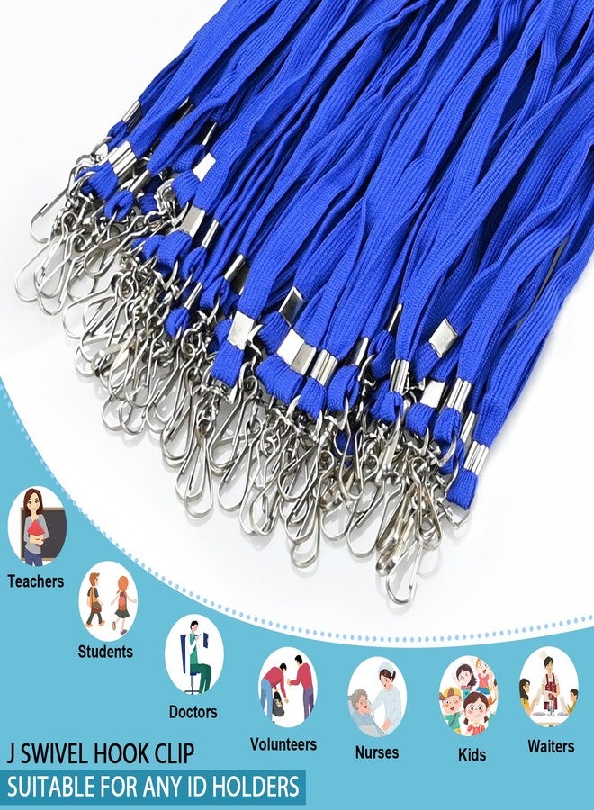 koorito 100 Pack Badge Lanyards with ID Card Holders Red Lanyards with Vertical Waterproof ID Badge Holder for Office, School, Travel (Blue) - Image 5