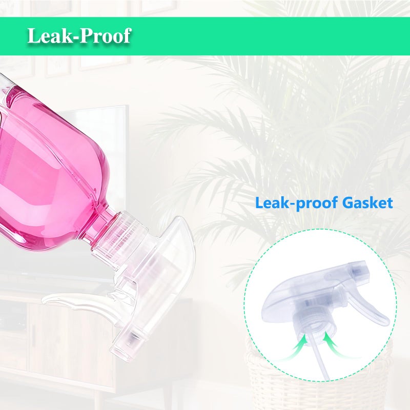 OCMML عبوة 4 قطع من فوهة الرش الشفافة للزجاجات، 3 أوضاع رش (تيار، رذاذ وقفل أمان) متوافقة مع زجاجة رش سعة 8/16 أونصة بديل لفوهة الرش للحدائق، المطبخ، التنظيف، تدريب الحيوانات الأليفة - Image 5