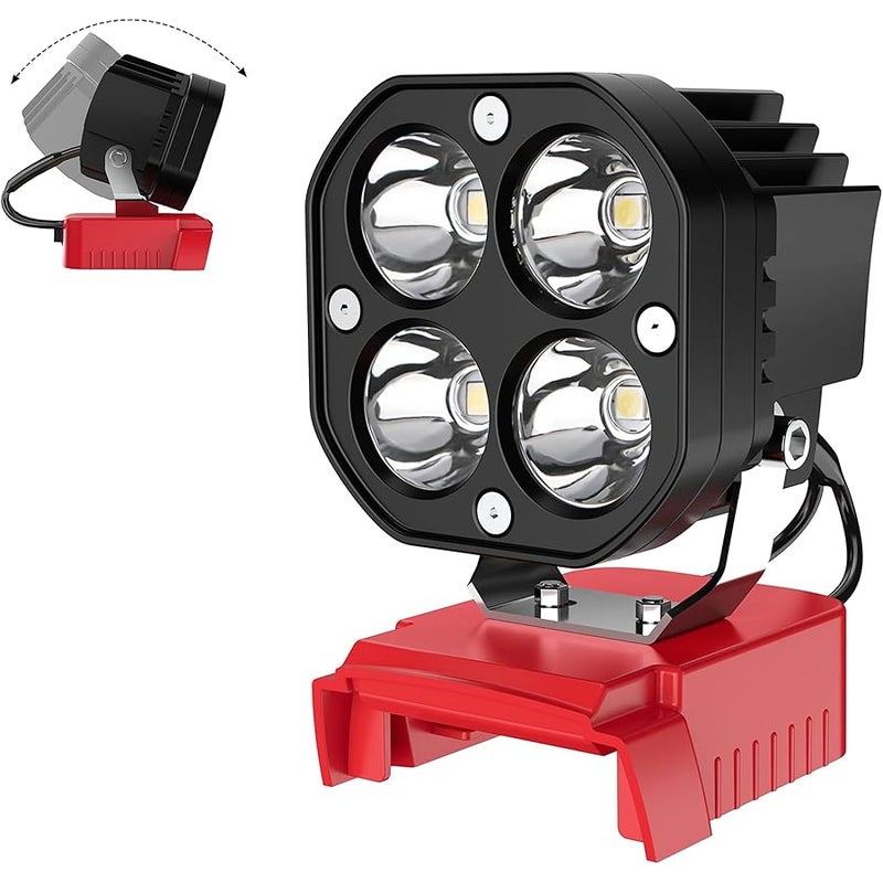 Azocek LED Work Light for Milwaukee M18 18V Battery, 40W 6000LM Flashlight, 18V Battery Cordless Work Light 120°Adjustable with Low Voltage Protection for Outdoors and Job Site Lighting - Image 1